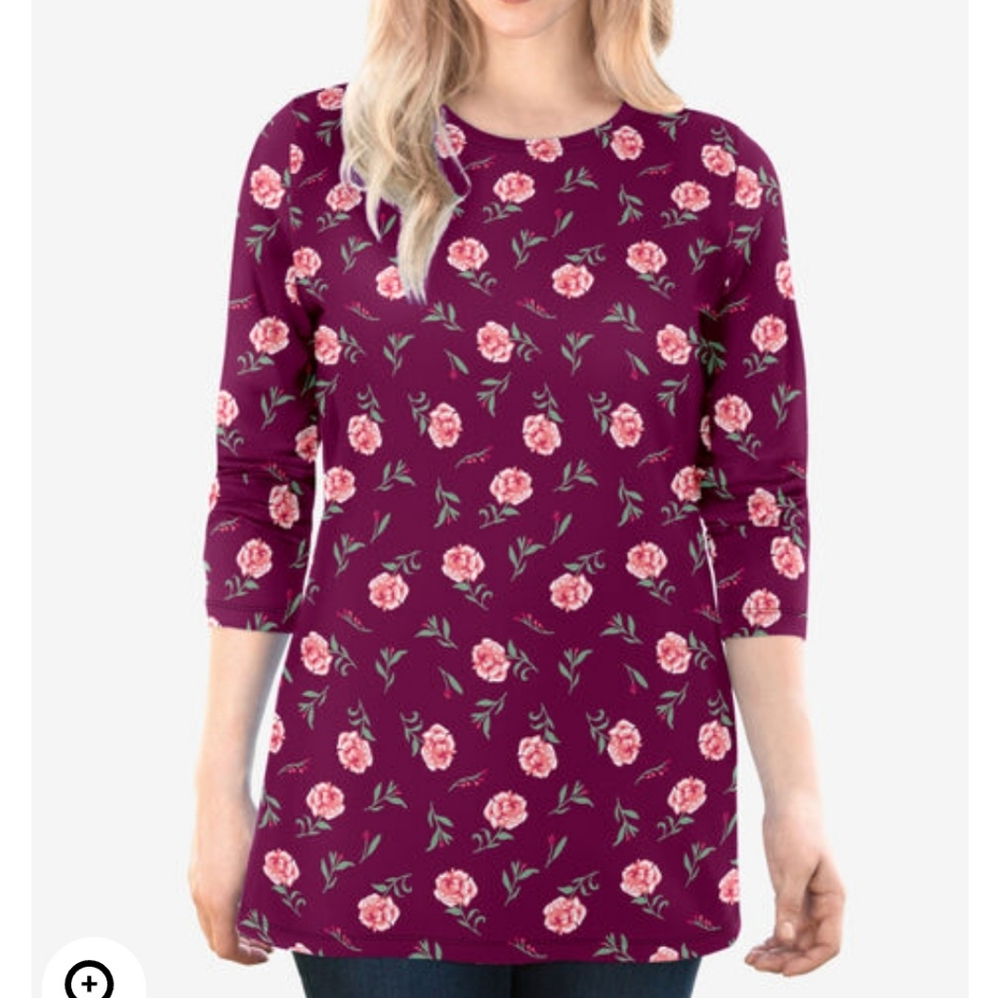 NWT Plus Size Woman Within Tunic T-Shirt, Size 2X, 26-28